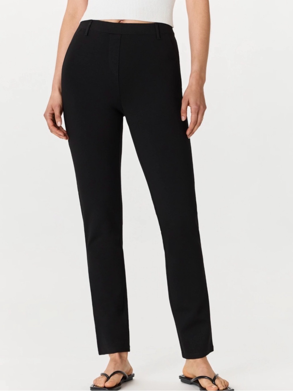 Quince black ultra stretch Ponte pants Sz L office causal stretch preppy